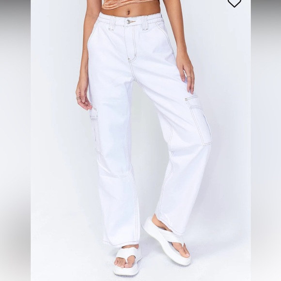 Princess Polly White Cargo Pants - Picture 2 of 5